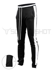 S41700-Slim Track Pants (BLACK/WH)