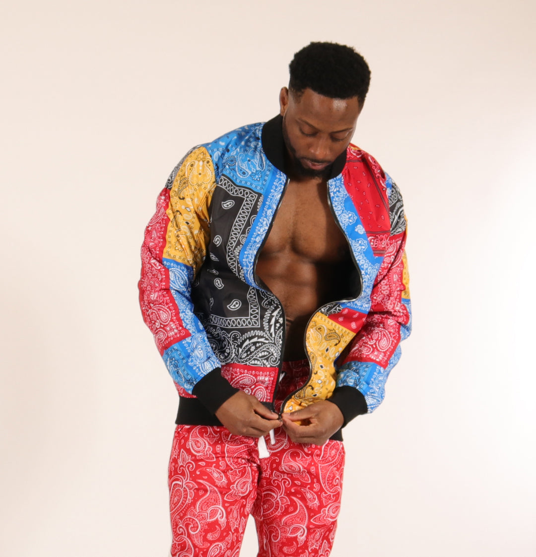 S51055-BANDANA PAISELY BOMBER JACKET (MULTI) – Screenshotbrand