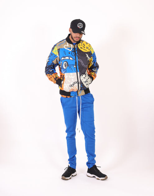 S51050-ANIMATION BOMBER JACKET (ROYAL/GEO) – Screenshotbrand